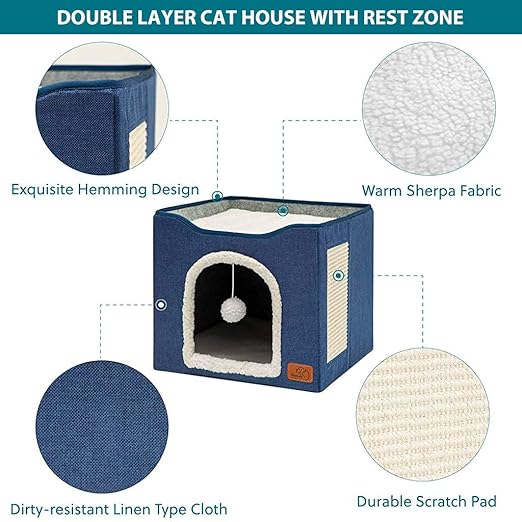 Cat House with Fluffy Ball