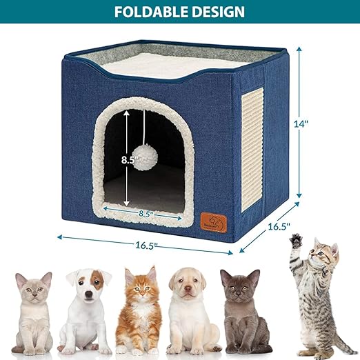 Cat House with Fluffy Ball