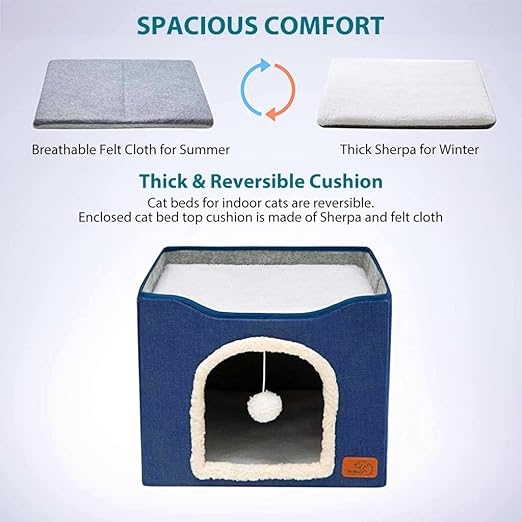 Cat House with Fluffy Ball